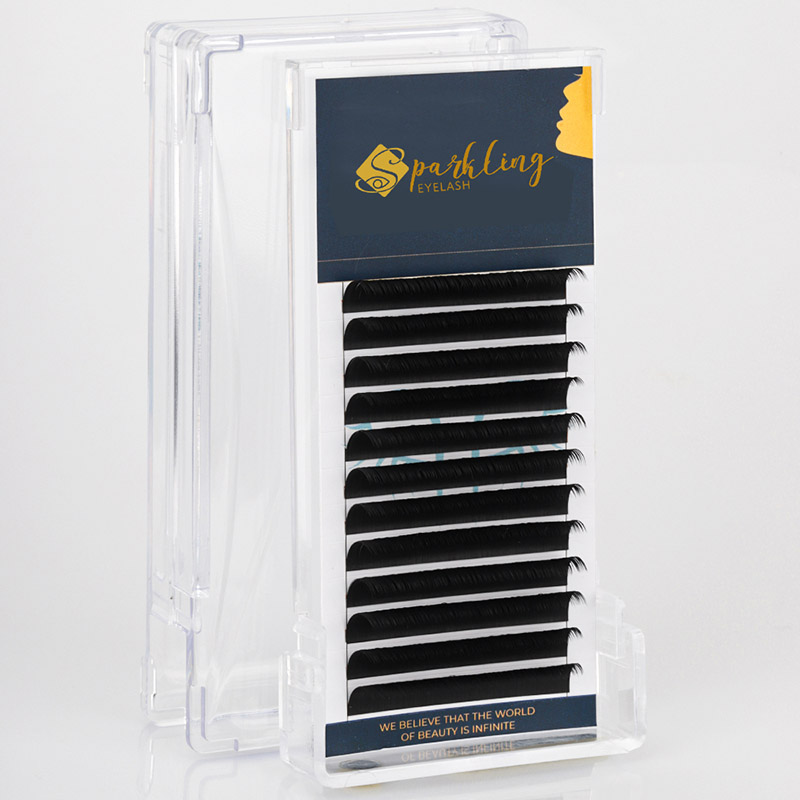12 bandes Easy Fan Volume Lash Extensions 0,07 D Curl Korean PBT Lashes