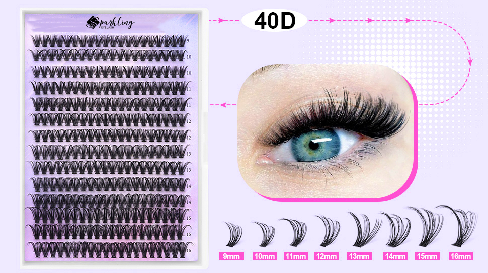 Obtenez des cils glamour avec des extensions de cils DIY utilisant des grappes de cils Fluffy 40D