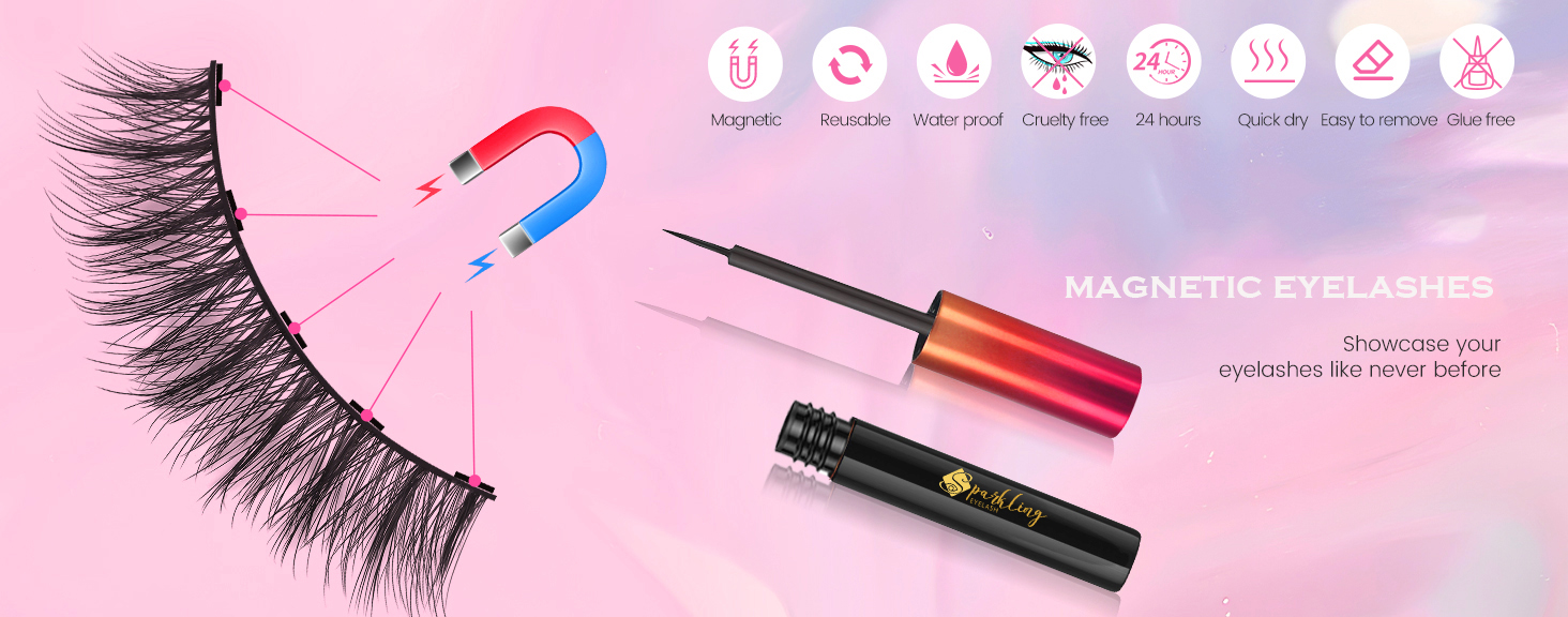 Obtenez le look glamour parfait avec le kit de cils magnétiques 3D Pingdu Sparkling Eyelash®