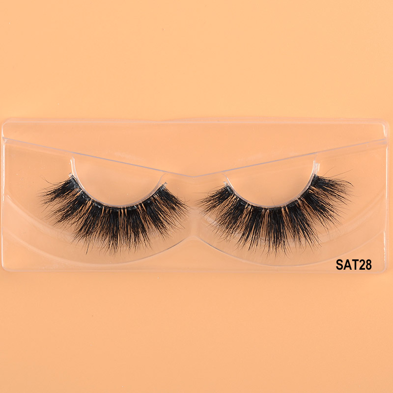 Cils de vison 3D de 25 mm, bande transparente, faux cils