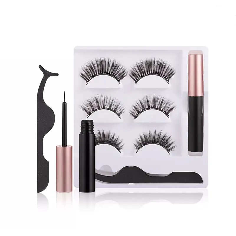 Kit de 3 paires de cils magnétiques avec doublure magique