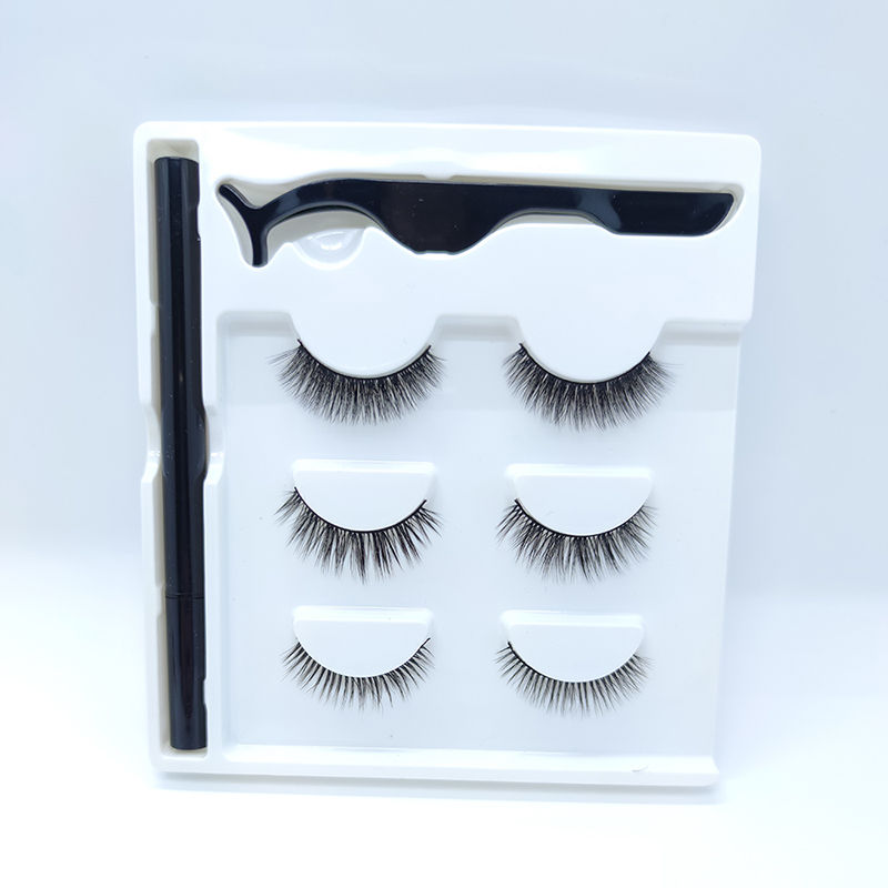 Kit de faux cils 3D et stylos à colle pour cils sans magnétique