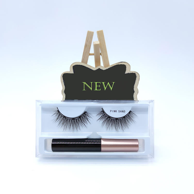 3D Faux Mink 1 paire d'eye-liner magnétique pour cils