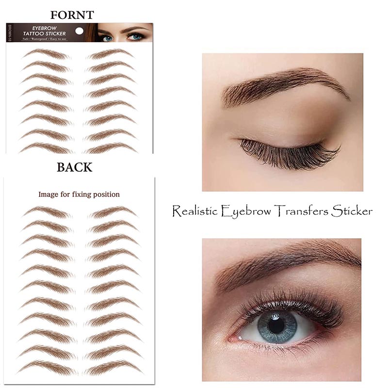 Autocollants pour sourcils authentiques 4D ressemblant à des cheveux
