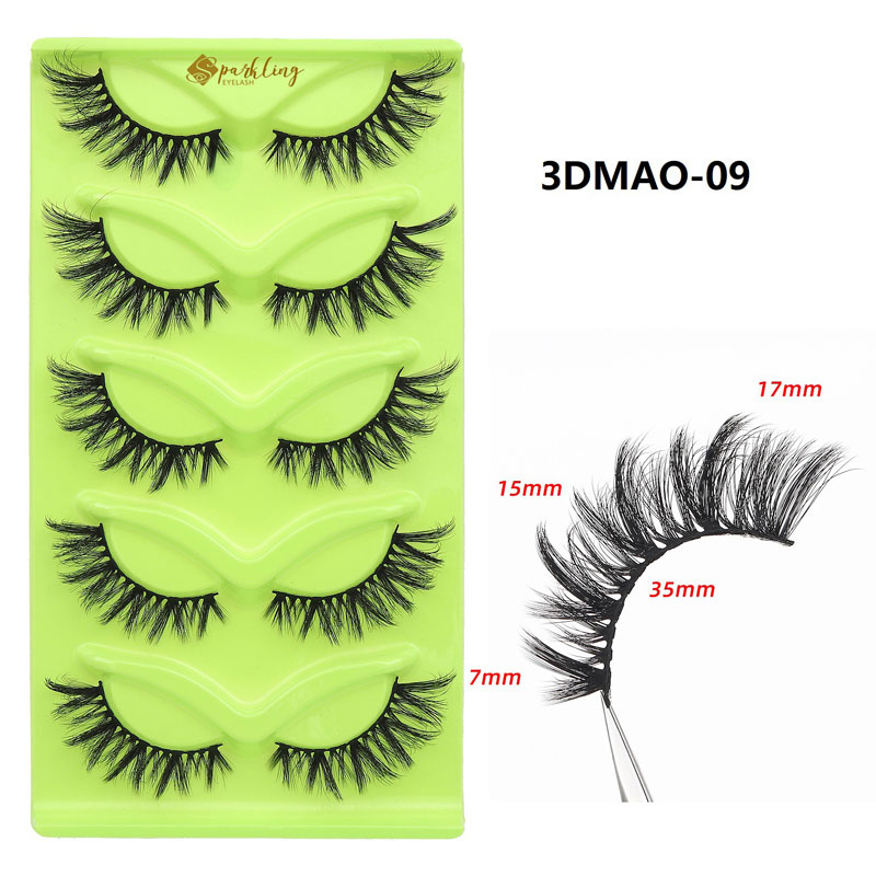 5 paires de cils vaporeux œil de chat