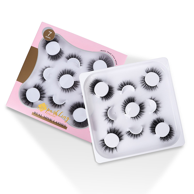 7 paires de faux cils 3D Faux cils vaporeux d'aspect naturel