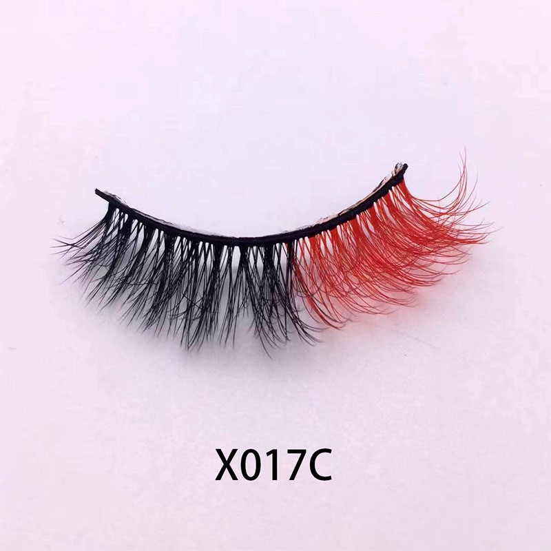 Couleur faux vison cils 3d curling faux cils