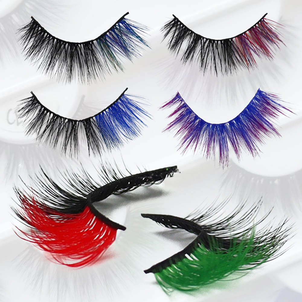 Faux cils vaporeux colorés