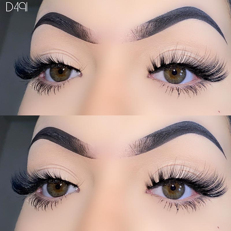 Cils yeux de chat moelleux en vison L Curl d'aspect naturel