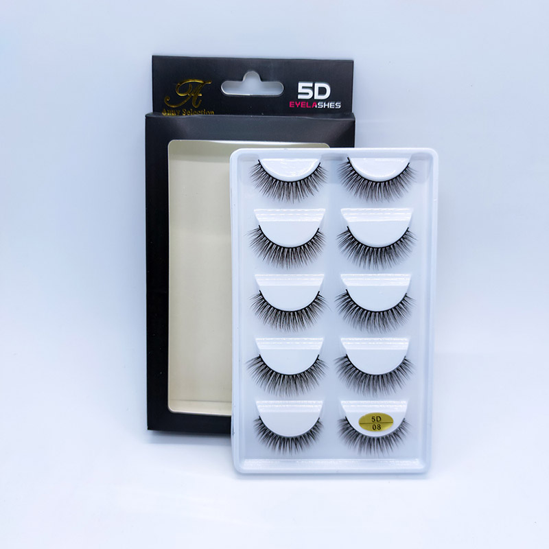 Dramatique Long Volume Épais Faux Cils Crisscross Wispy Lashes 5 Paires