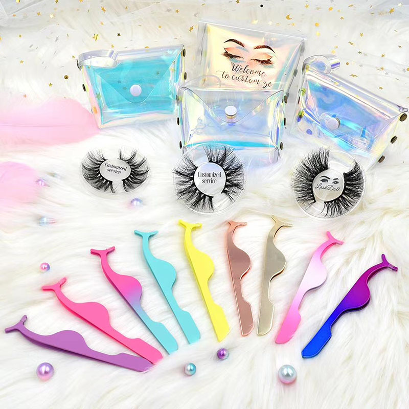 Pince à épiler professionnelle pour extensions de cils pour faux cils volumineux