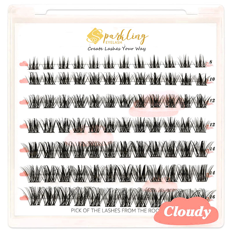 Clusters de cils d'extension de cils DIY d'aspect naturel